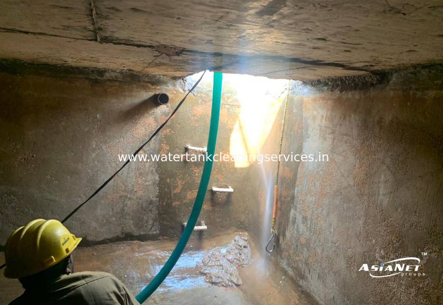 Overhead Cement Tank Cleaning